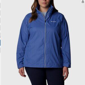 Columbia Switchback Windbreaker Jacket Full zip Hooded Womens Plus Size 1X Blue